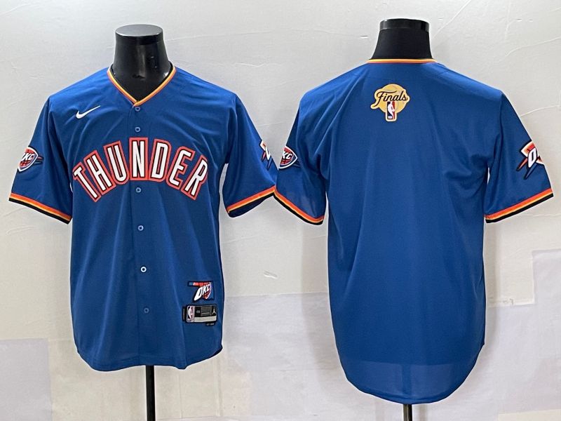 Men 2025 Oklahoma City Thunder Blank Blue Nike Joint Name NBA Jersey style 2->->NBA Jersey